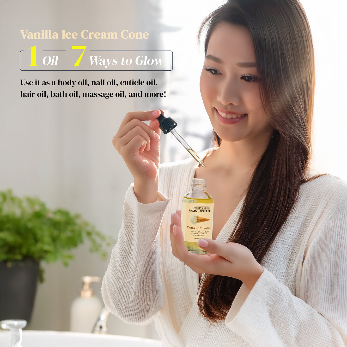 Handcrafted Vanilla Ice Cream Body Oil (4 Fl Oz)