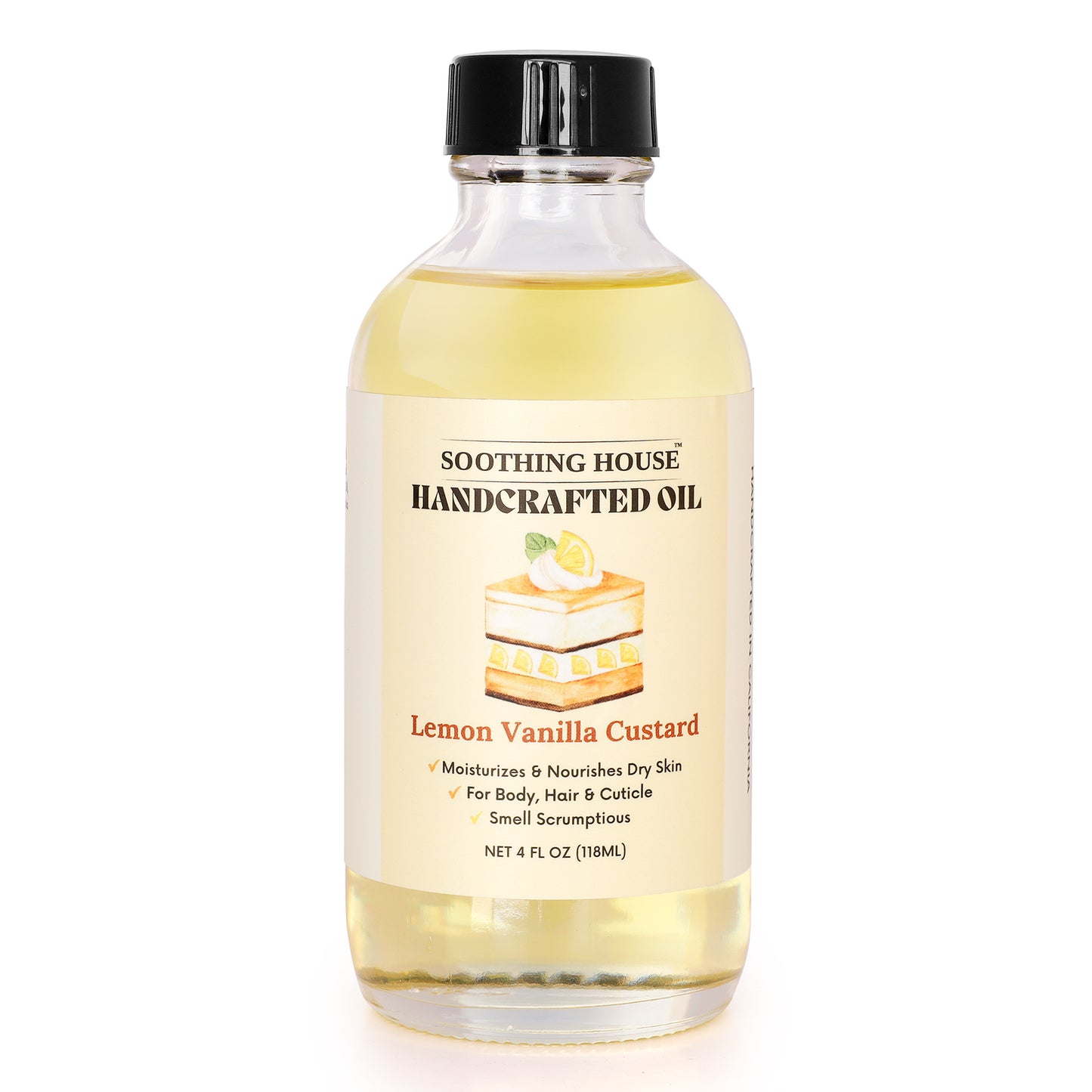 Handcrafted Lemon Vanilla Custard Body Oil (4 Fl Oz)