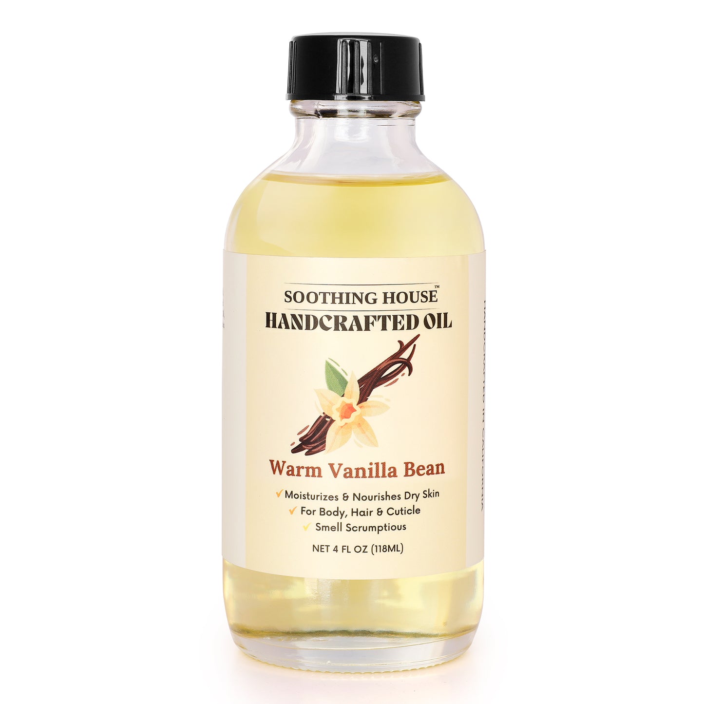 Handcrafted Vanilla Bean Body Oil (4 Fl Oz)