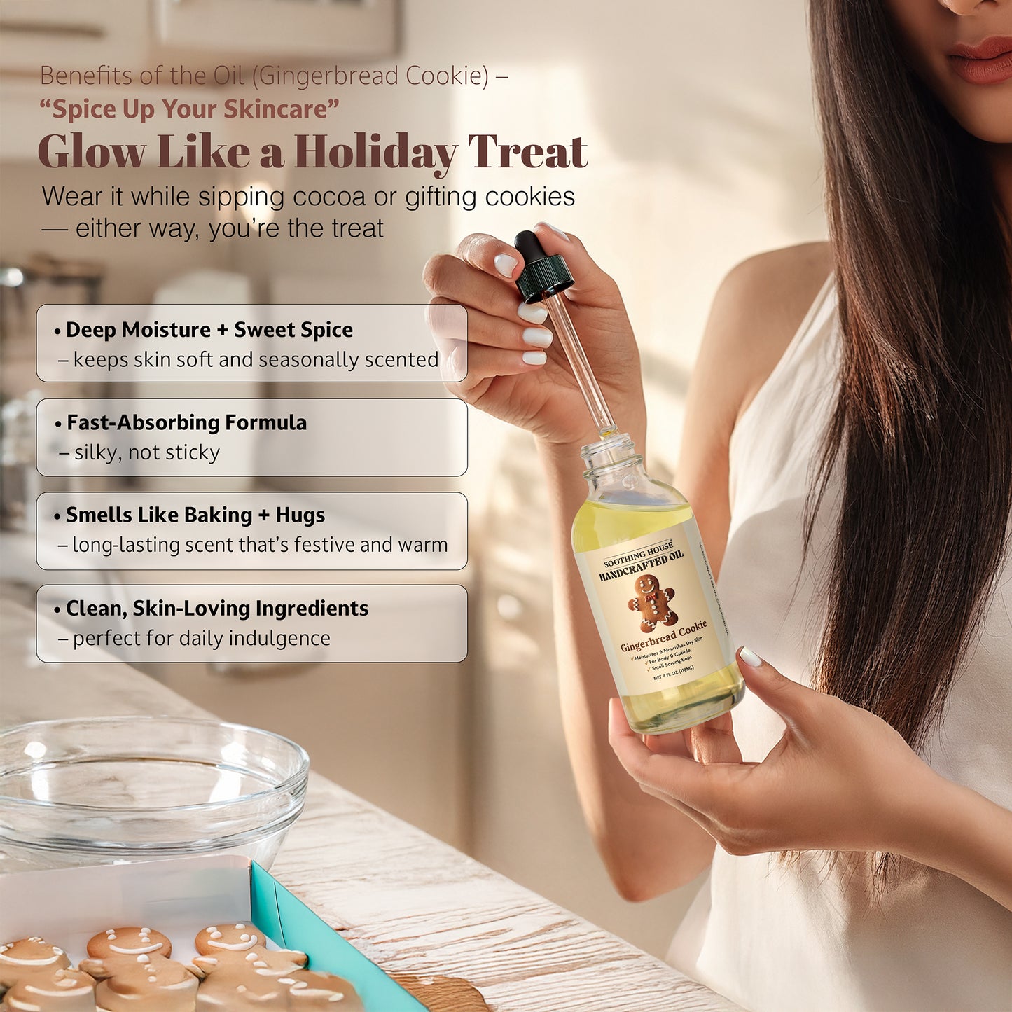 Handcrafted Gingerbread Cookie Body Oil (4 Fl Oz)