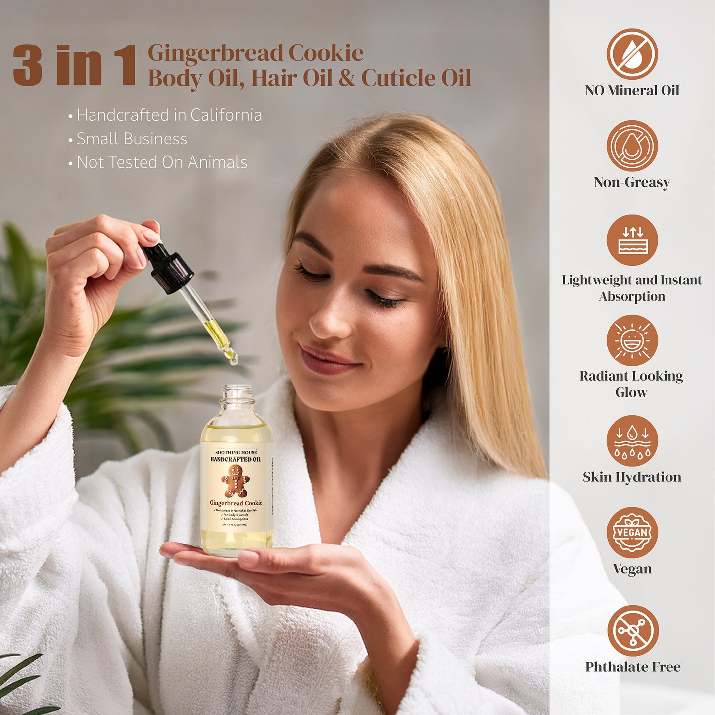 Handcrafted Gingerbread Cookie Body Oil (4 Fl Oz)