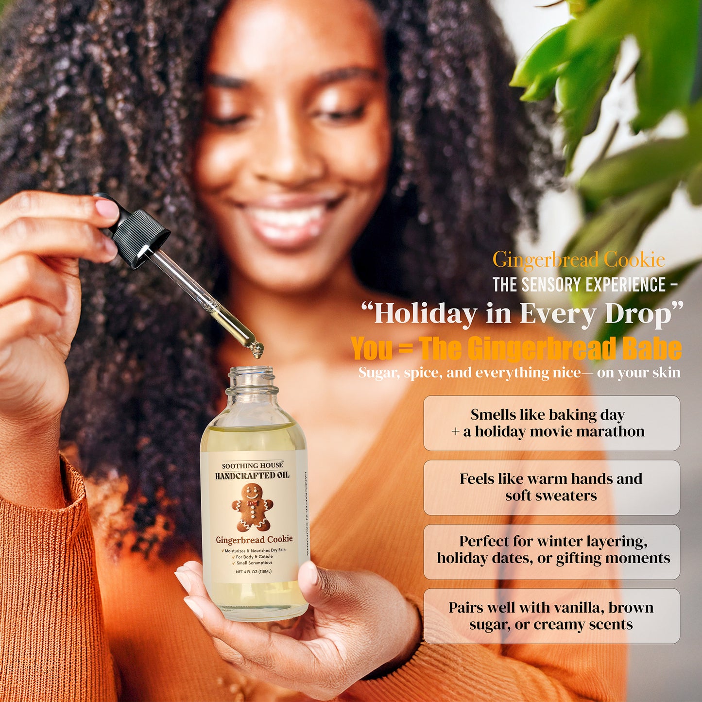 Handcrafted Gingerbread Cookie Body Oil (4 Fl Oz)