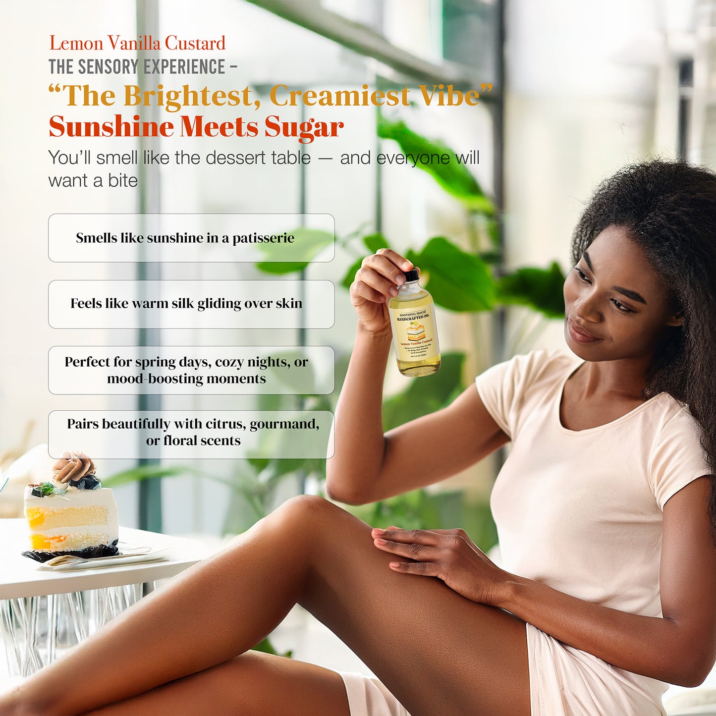 Handcrafted Lemon Vanilla Custard Body Oil (4 Fl Oz)
