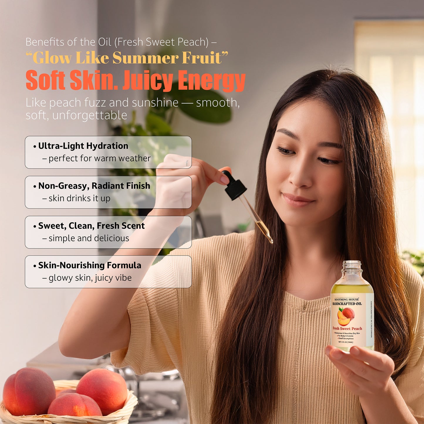 Handcrafted Sweet Peach Body Oil
