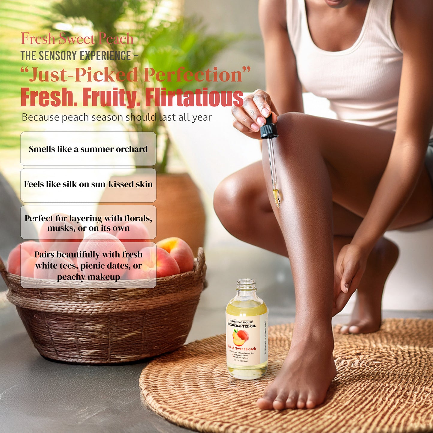 Handcrafted Sweet Peach Body Oil