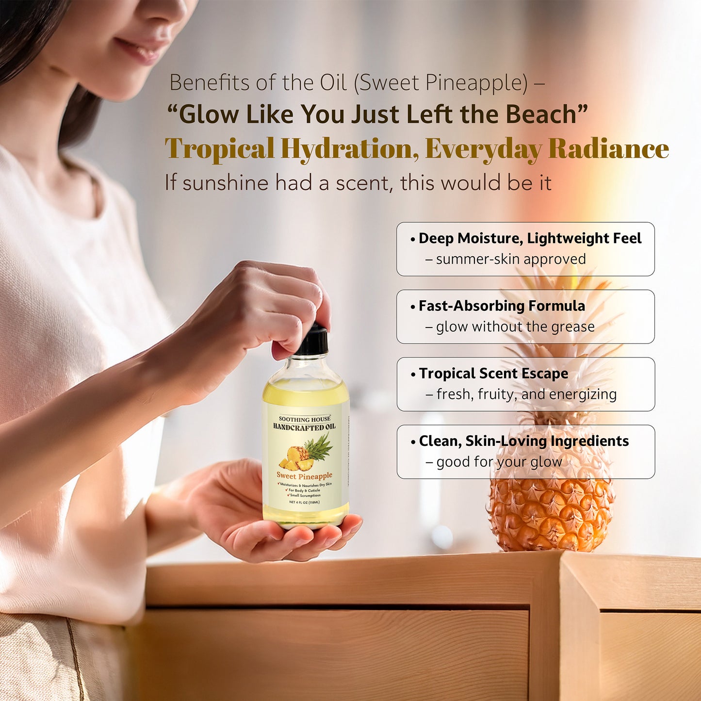 Handcrafted Sweet Pineapple Body Oil (4 Fl Oz)