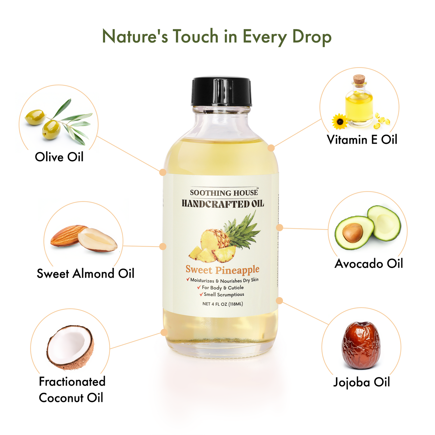 Handcrafted Sweet Pineapple Body Oil (4 Fl Oz)