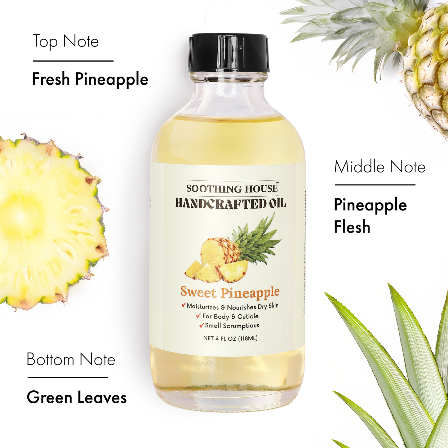 Handcrafted Sweet Pineapple Body Oil (4 Fl Oz)