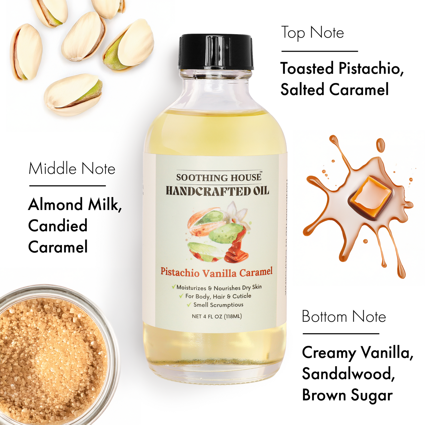 Vanilla Dream Trio Bundle – Gourmand Body Oil Set with Coconut Cream Pie, Pistachio Vanilla Caramel, and Vanilla Ice Cream Cone Scents