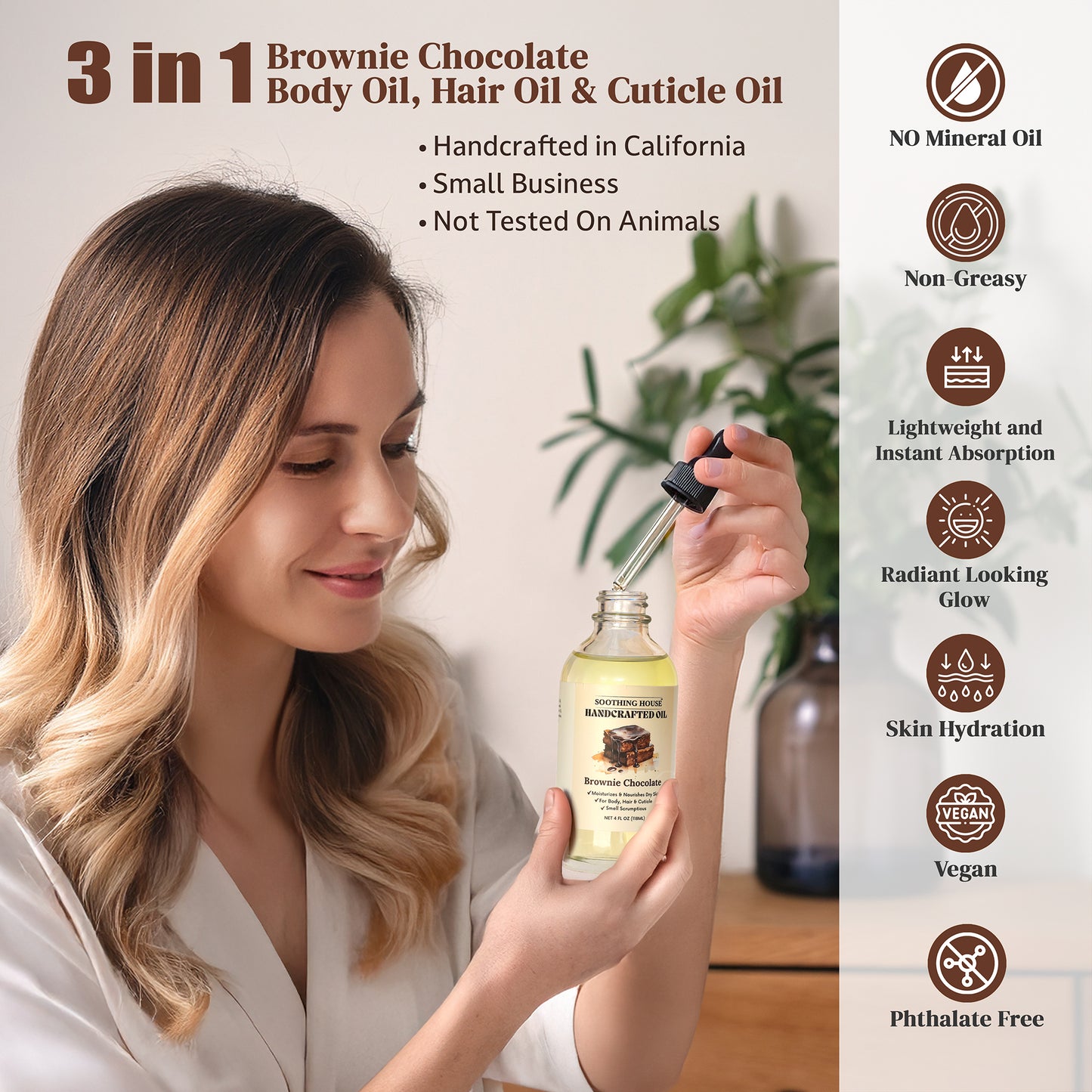 Handcrafted Brownie Chocolate Body Oil (4 Fl Oz)