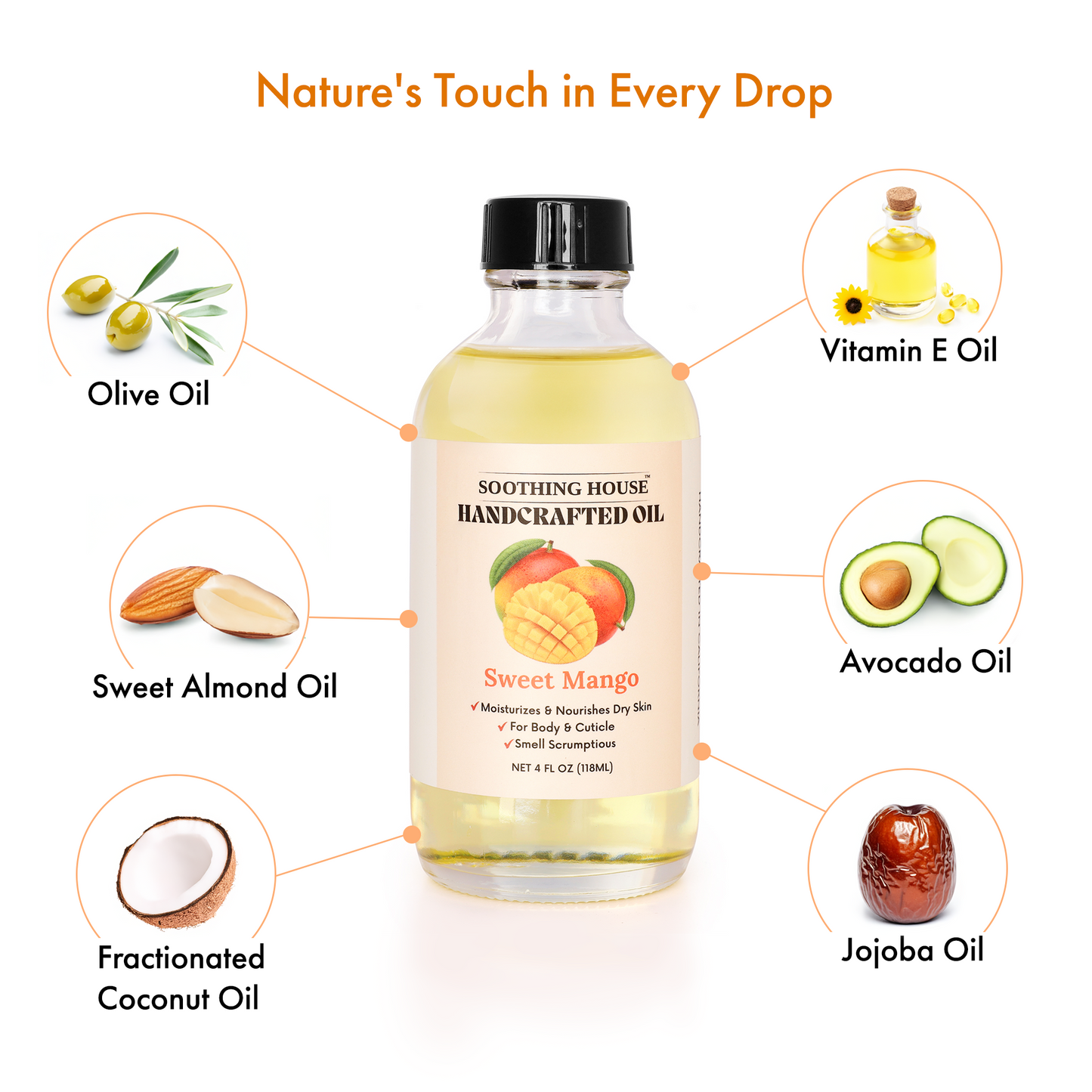 Handcrafted Sweet Mango Body Oil (4 Fl Oz)
