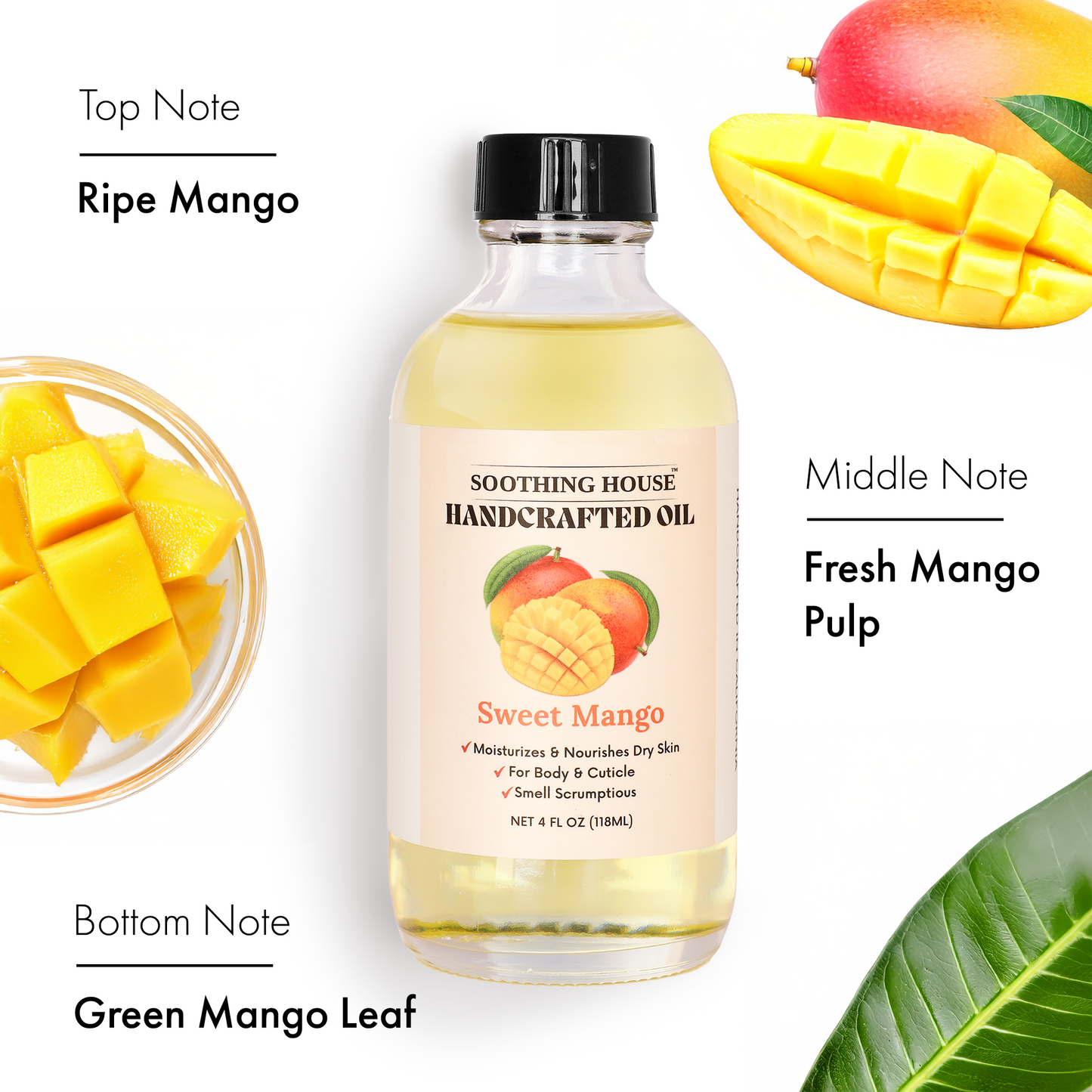 Handcrafted Sweet Mango Body Oil (4 Fl Oz)