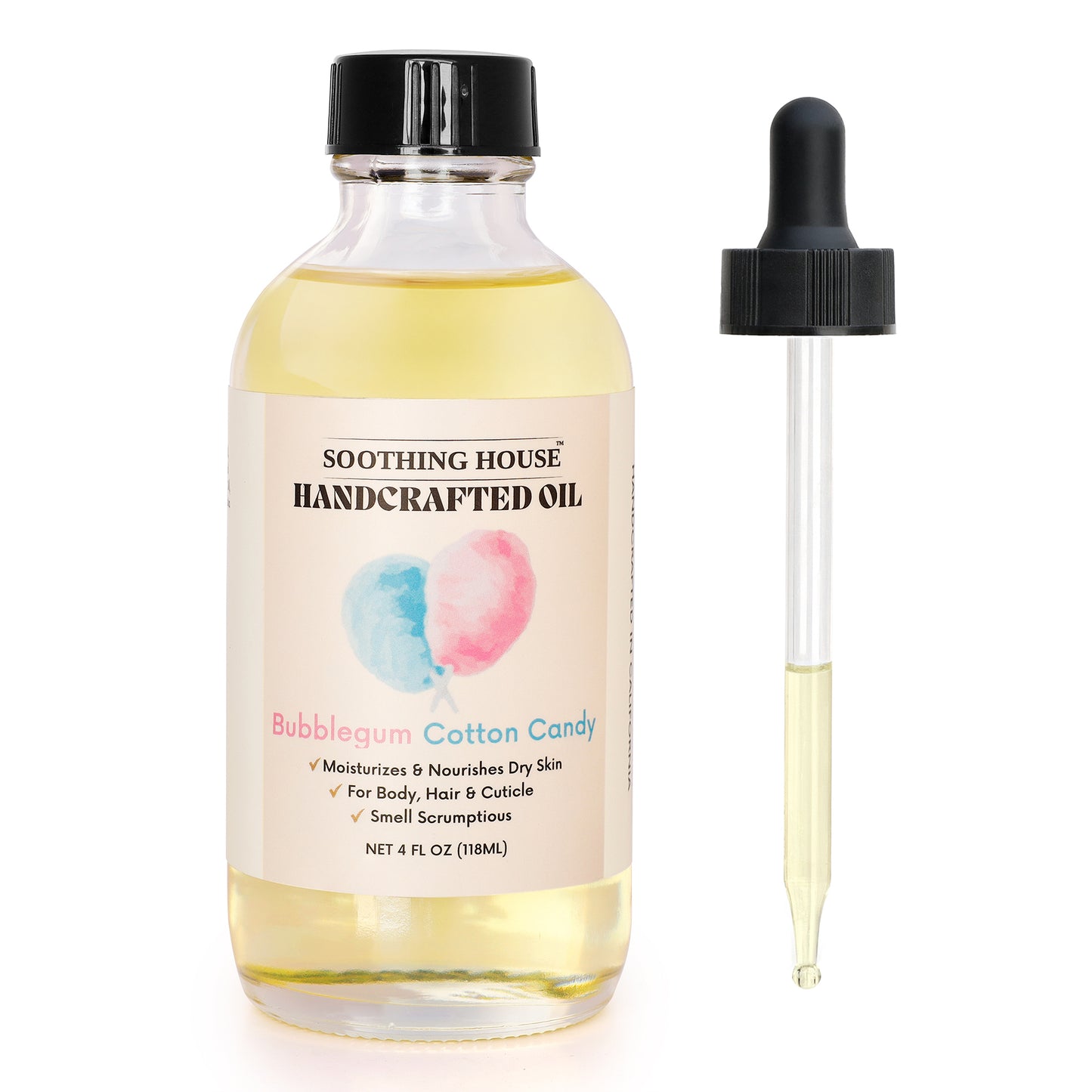 Handcrafted Bubblegum Cotton Candy Body Oil (4 Fl Oz)