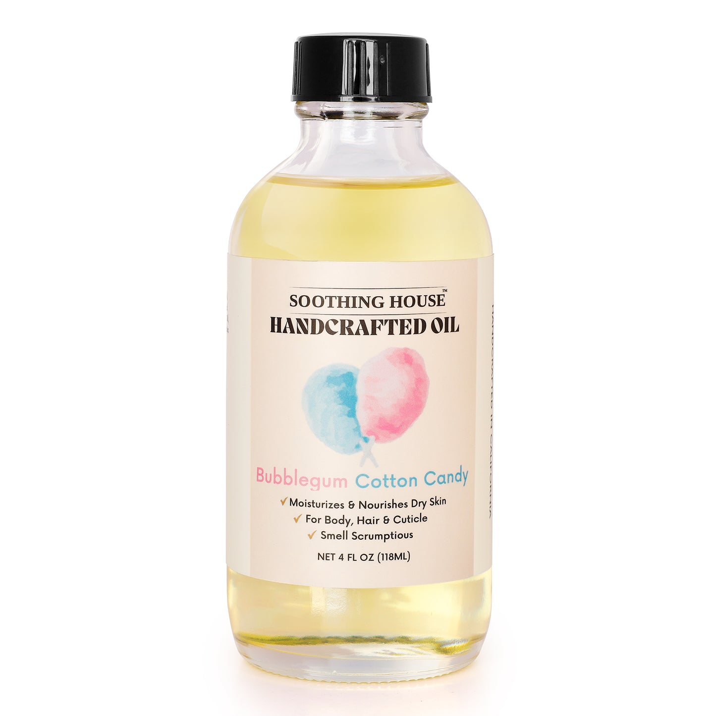 Handcrafted Bubblegum Cotton Candy Body Oil (4 Fl Oz)