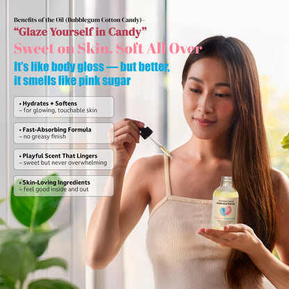 Handcrafted Bubblegum Cotton Candy Body Oil (4 Fl Oz)