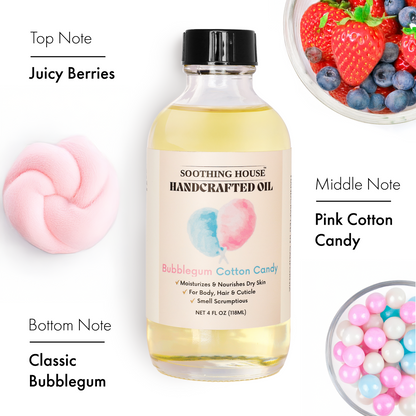 Handcrafted Bubblegum Cotton Candy Body Oil (4 Fl Oz)