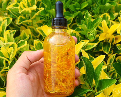 Handcrafted Pure Calendula Multi-Use Oil for Body, Hair & Cuticle - Unscented - Dropper Included