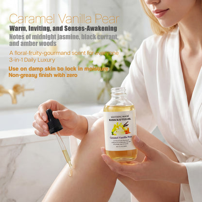 Handcrafted Caramel Vanilla Pear Body Oil (4 Fl Oz)