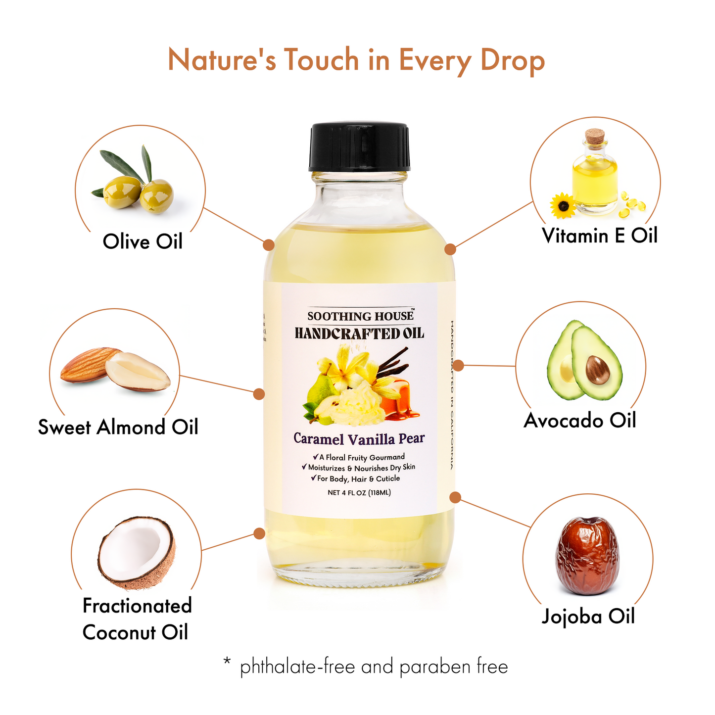 Handcrafted Caramel Vanilla Pear Body Oil (4 Fl Oz)