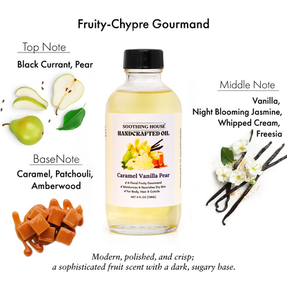 Handcrafted Caramel Vanilla Pear Body Oil (4 Fl Oz)
