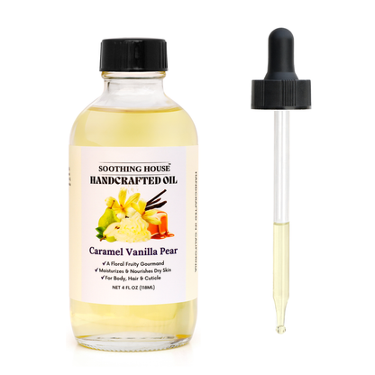 Handcrafted Caramel Vanilla Pear Body Oil (4 Fl Oz)