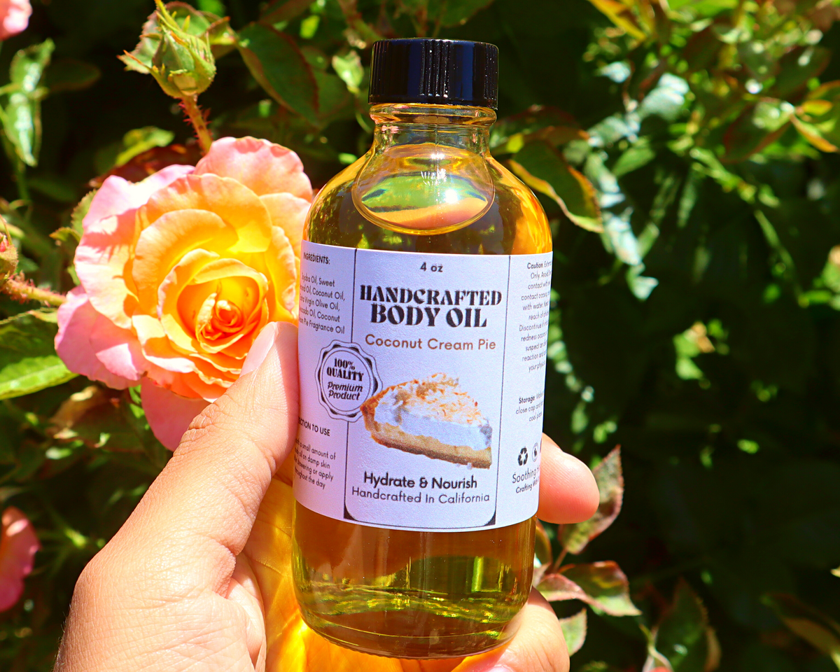 Body Handcrafted Handcrafted Coconut Cream Pie Body Oil - Dropper Included – Soothing House