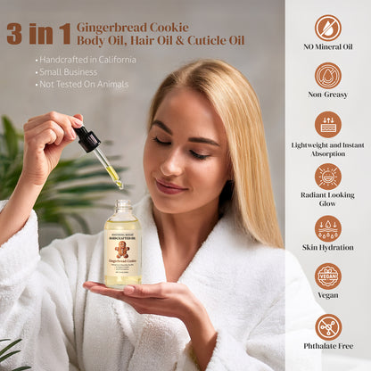 Handcrafted Gingerbread Cookie Body Oil (4 Fl Oz)