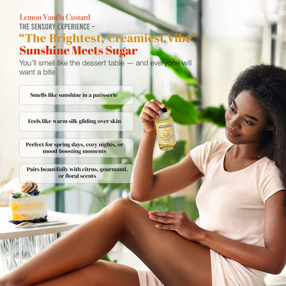 Handcrafted Lemon Vanilla Custard Body Oil (4 Fl Oz)