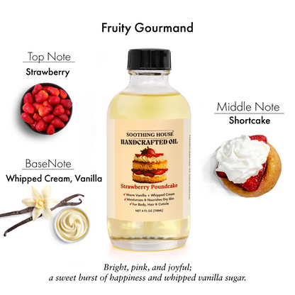 Handcrafted Strawberry Poundcake Body Oil (4 Fl Oz)