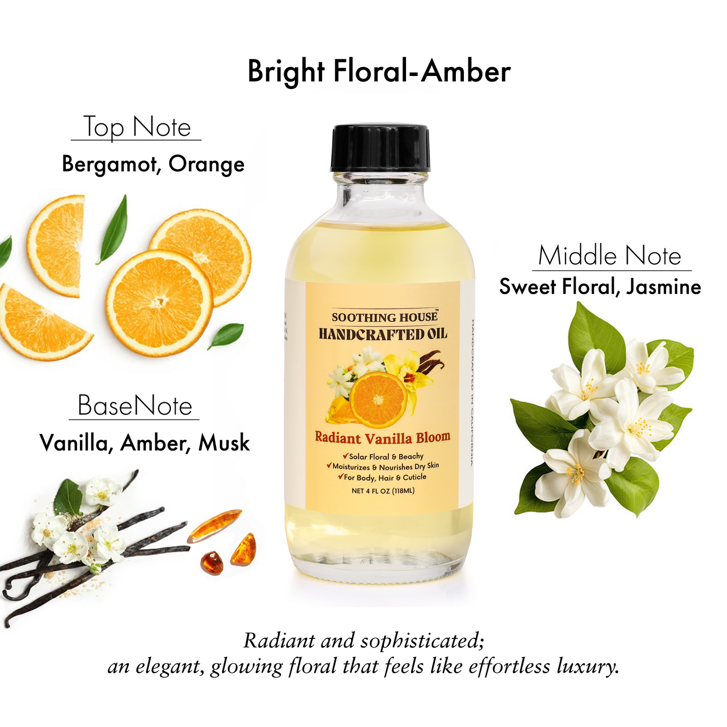 Handcrafted Radiant Vanilla Bloom Body Oil (4 Fl Oz)