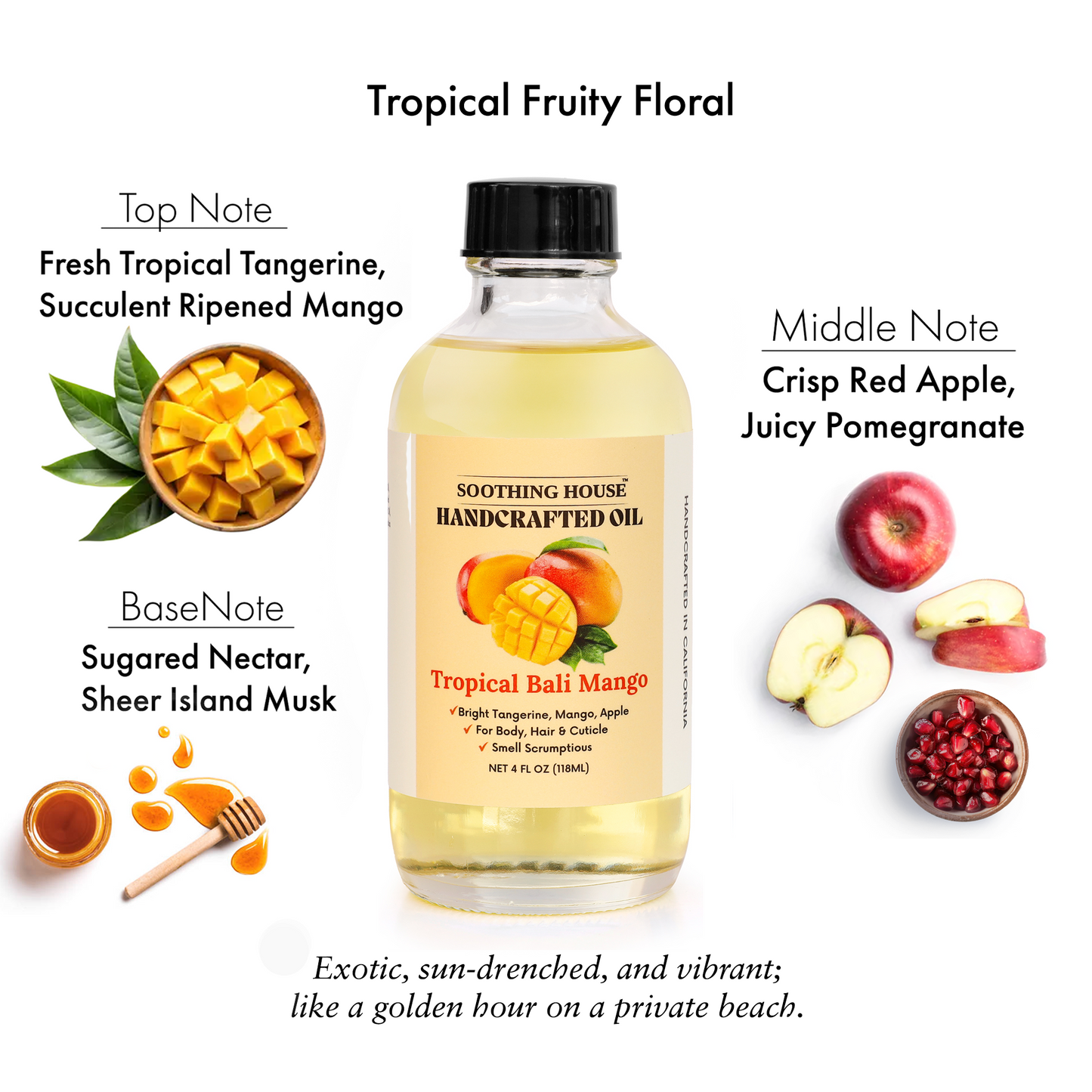 Handcrafted Bali Mango Body Oil (4 Fl Oz)