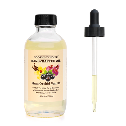 Handcrafted Plum Orchid Vanilla Body Oil (4 Fl Oz)