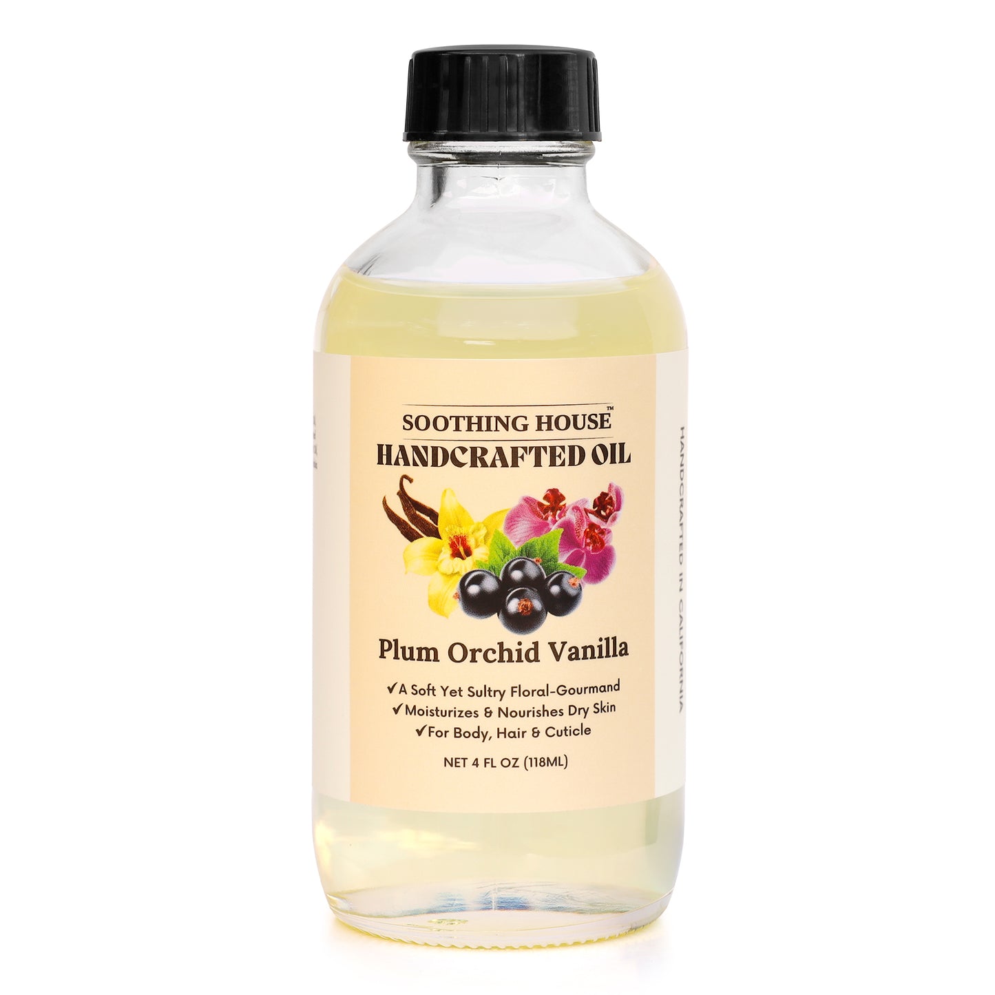 Handcrafted Plum Orchid Vanilla Body Oil (4 Fl Oz)