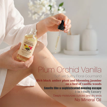 Handcrafted Plum Orchid Vanilla Body Oil (4 Fl Oz)