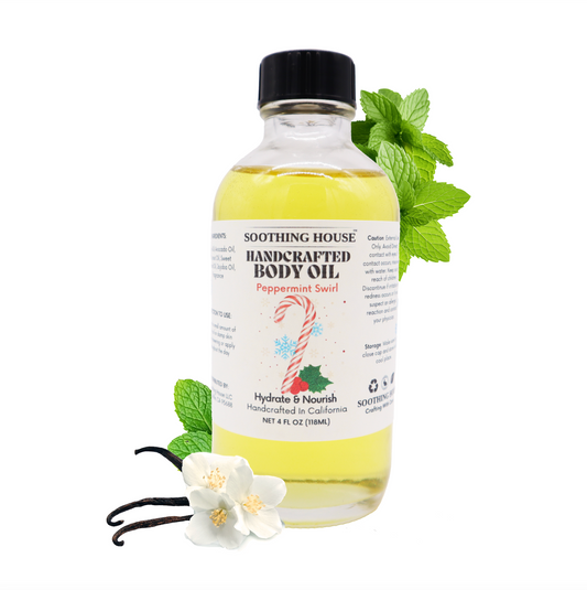 Handcrafted Peppermint Swirl Body Oil (4 Fl Oz)