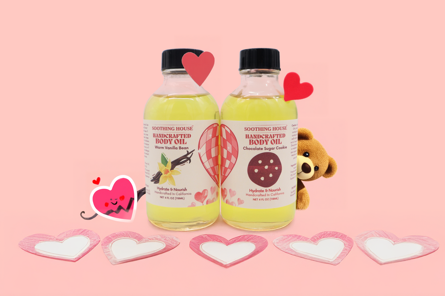 Valentines Day Bundle: Warm Vanilla Bean & Chocolate Sugar Cookie Body Oil