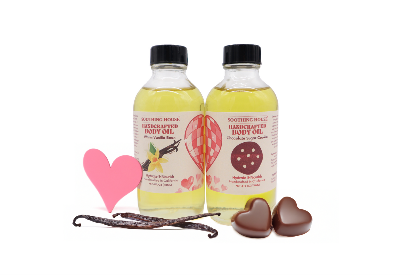 Valentines Day Bundle: Warm Vanilla Bean & Chocolate Sugar Cookie Body Oil