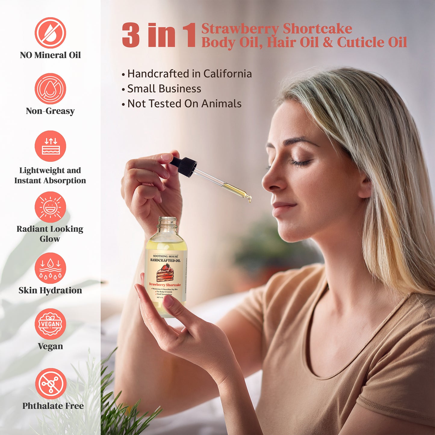 Handcrafted Strawberry Shortcake Body Oil (4 Fl Oz)