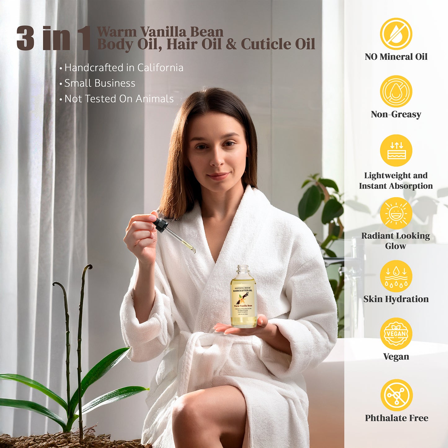 Handcrafted Vanilla Bean Body Oil (4 Fl Oz)
