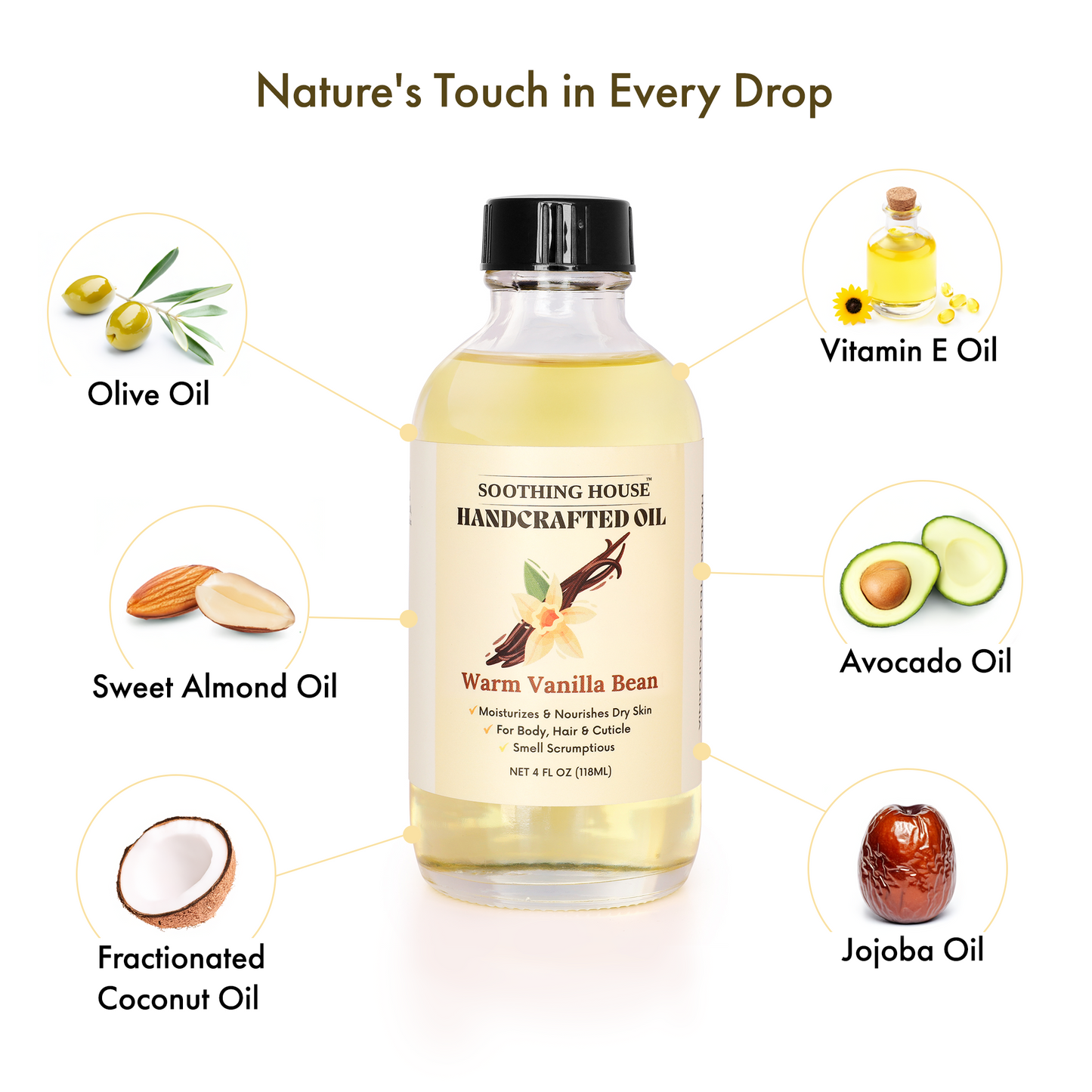 Handcrafted Vanilla Bean Body Oil (4 Fl Oz)