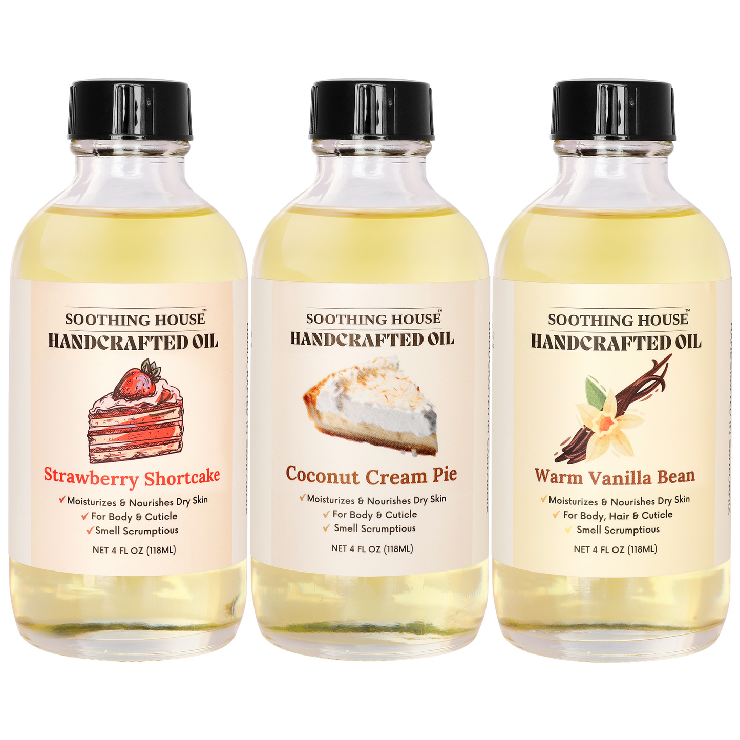 Best-Selling Trio: Coconut Cream Pie + Strawberry Shortcake + Vanilla Bean (4 Fl Oz Each)