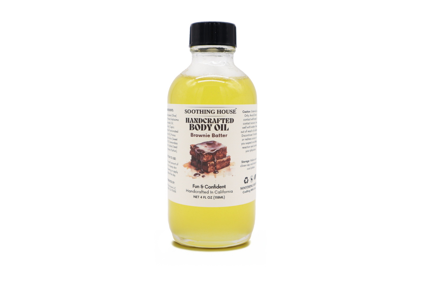 Handcrafted Brownie Batter Body Oil - 4 oz- Dropper Included Suitable for Skin Types, Versatile Use