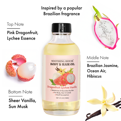 Dragonfruit Lychee Vanilla Body & Hair Oil (4 Fl Oz)
