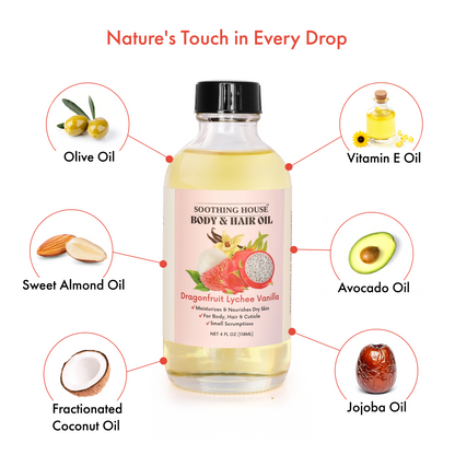 Dragonfruit Lychee Vanilla Body & Hair Oil (4 Fl Oz)