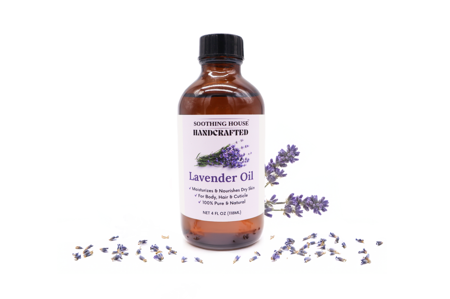 Lavender Oil - After Shower Body Oil for Women - Hydrating Face Oil & Body Moisturizer for Dry Skin with Organic Jojoba, Sweet Almond, Olive, and Vitamin E Oil - Clean Skincare, 4 oz