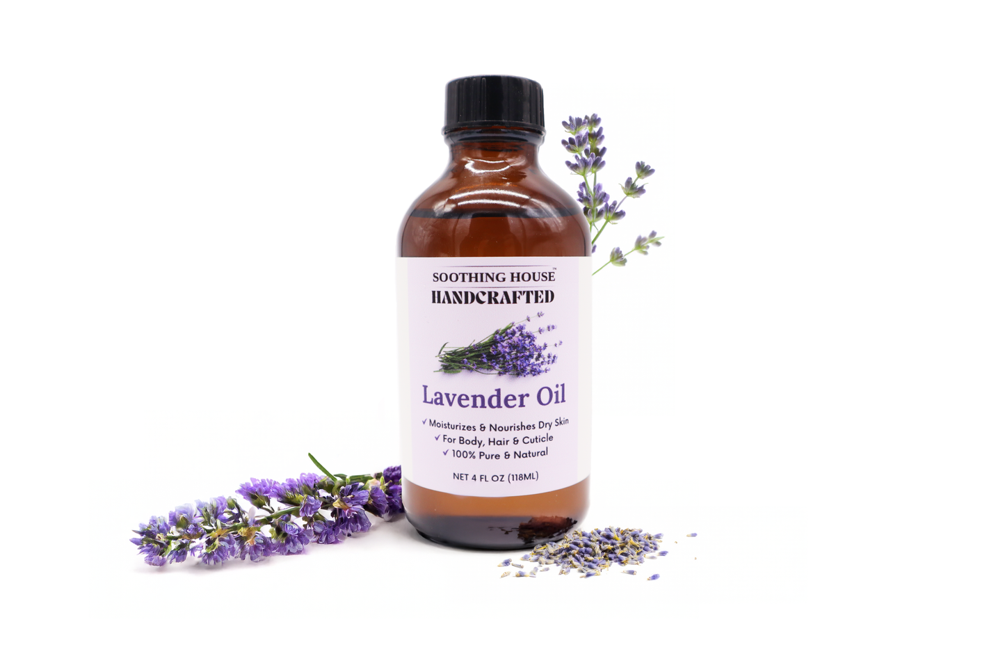 Lavender Oil - After Shower Body Oil for Women - Hydrating Face Oil & Body Moisturizer for Dry Skin with Organic Jojoba, Sweet Almond, Olive, and Vitamin E Oil - Clean Skincare, 4 oz