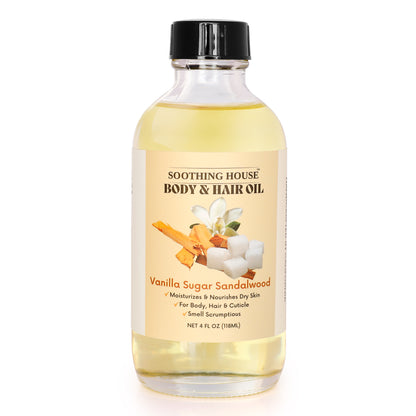 Handcrafted Vanilla Sugar Sandalwood Body Oil(4 Fl Oz)