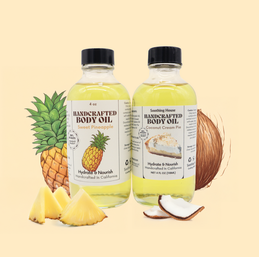 Piña Colada Body Oil Bundle: Coconut Cream Pie Body Oil & Sweet Pineapple Body Oil, Gift for Her, Best Body Oil, SoothingHouse Body Oil