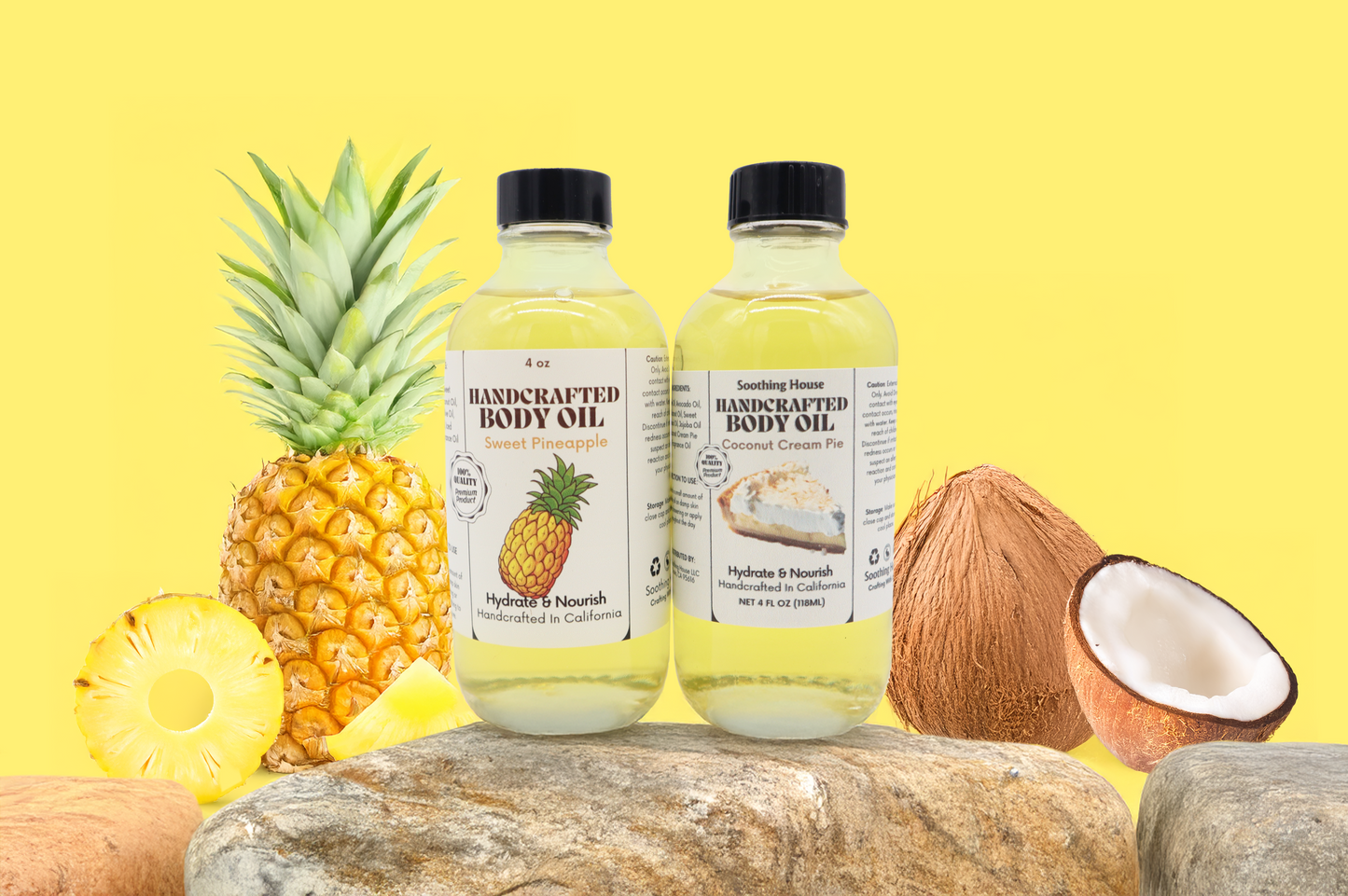 Piña Colada Body Oil Bundle: Coconut Cream Pie Body Oil & Sweet Pineapple Body Oil, Gift for Her, Best Body Oil, SoothingHouse Body Oil