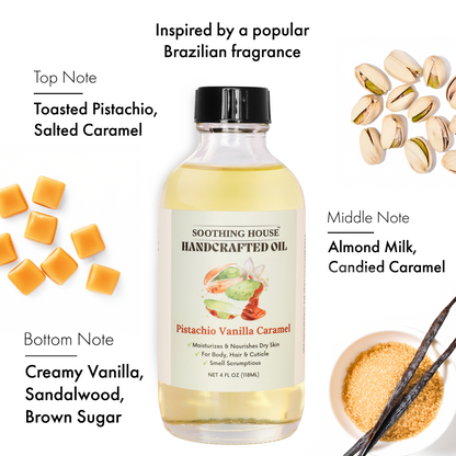Handcrafted Pistachio Vanilla Caramel Body Oil (4 Fl Oz)